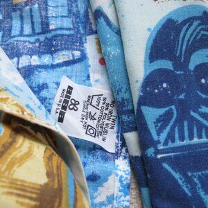 STAR WARS Vintage 1977 Bibb (2) Flat Twin Sheets (1) Pillowcase Movie USA Blue